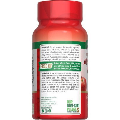 Nature's Truth Apple Cider Vinegar Capsule 1200mg | 60 Count