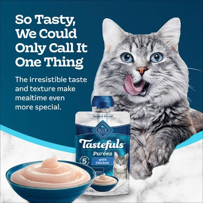 Blue Buffalo Tastefuls Adult Cat Treat Chicken Puree Spouted Pouch - 3oz