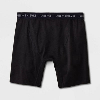 Pair of Thieves Men's Lines & Dots Super Soft Boxer Briefs 2pk - Black/Gray S