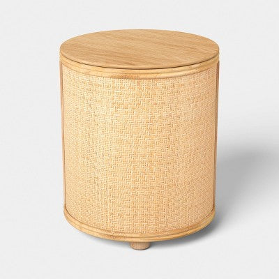 Woven Storage Side Table with Removable Top and Rattan Weave Natural - Threshold
