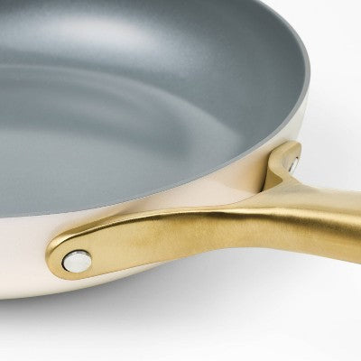7pc Nonstick Ceramic Coated Aluminum Cookware Set with Champagne Handles Cream - Figmint (LOCAL PICKUP ONLY)