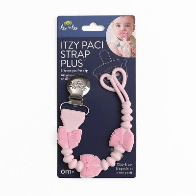 Itzy Ritzy Beaded Pacifier Clip - Bows: Silicone, BPA-Free