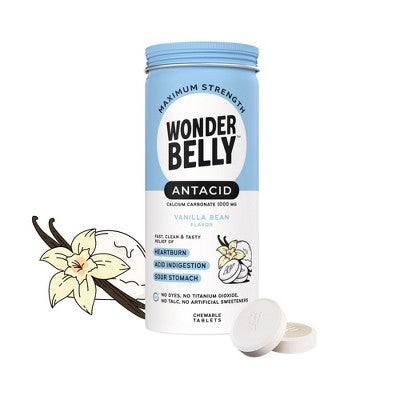 Wonderbelly Digestive Antacid Tablets - Vanilla Bean - 60ct