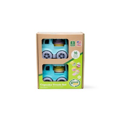 Green Toys Cupcake Trucks: Recycled Plastic Toy Set, Includes 16 Pieces