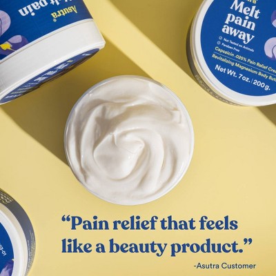 Asutra Melt Pain Away Natural Pain Relief Magnesium Capsaicin Body Butter - 7oz