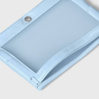 Single Zip Mesh Binder Pencil Pouch Light Blue - up&up