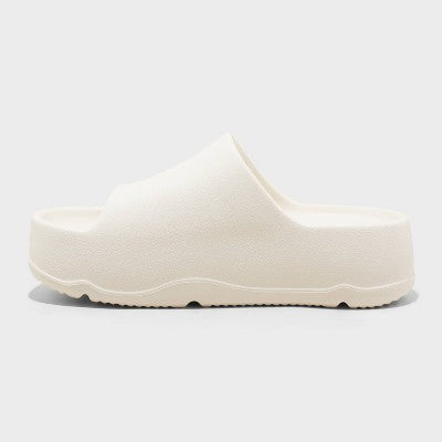 Kids' Edie Platform Slide Sandals - art class White 2