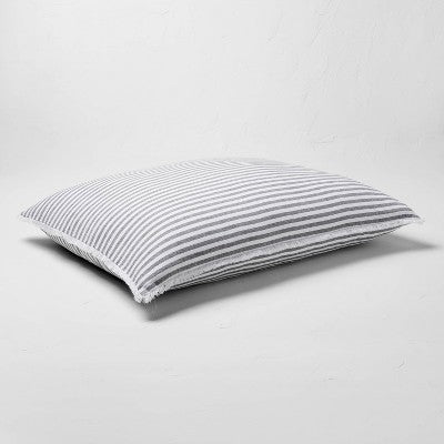 King Euro 26''x34'' Heavyweight Linen Blend Stripe Decorative Throw Pillow Dark Gray - Casaluna: Removable Cover, Indoor Use (LOCAL PICKUP ONLY)