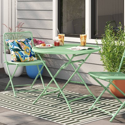 32" Metal Mesh Round Patio Bistro Table Green - Room Essentials (LOCAL PICKUP ONLY)