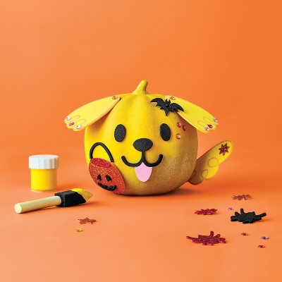 Halloween Craft Embellished Paper Mache Dog Pumpkin Painting Kit - Mondo Llama