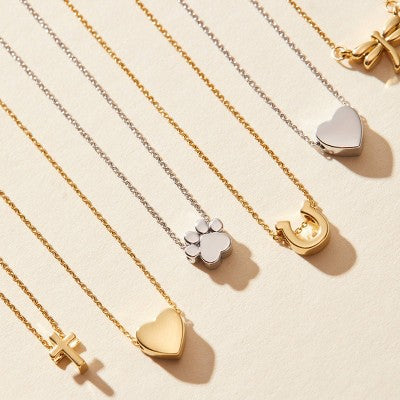 Tiny Tags 14K Gold Ion Plated Cross Chain Necklace - Gold