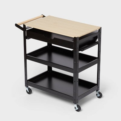3 Tier Metal Rolling Service Cart - Brightroom (LOCAL PICKUP ONLY)