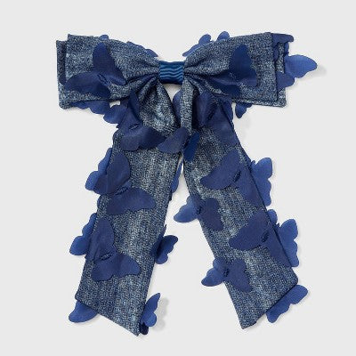 Girls' 3D Butterfly Bow Hair Clip - Cat & Jack Navy Blue
