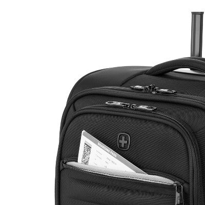 SWISSGEAR Checklite Underseater Carry On Suitcase - Black: Tear-Resistant, 2 Wheels