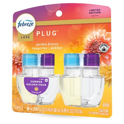 Febreze Luxe Plug Dual Air Freshener Refills - Summer Golden Hour - 1.75 fl oz/2ct