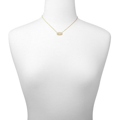 Kendra Scott Eva Framed Pendant Necklace - Gold/White Imitation Opal