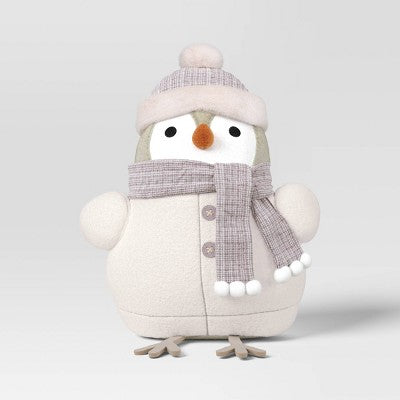 Christmas Featherly Friends Pillow White Pom Hat - Wondershop