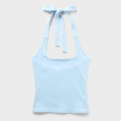 Women's Slim Fit Halter Top - Wild Fable Light Blue XS