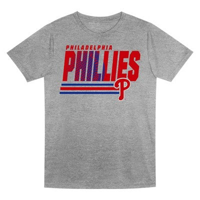 MLB Philadelphia Phillies Boys' Gray Poly T-Shirt - XL: Fit Crew Neck Pullover