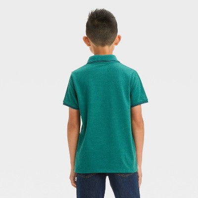 Boys' Short Sleeve Tipping Polo Shirt - Cat & Jack Dark M
