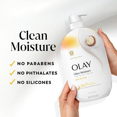 Olay Ultra Moisture Shea Butter, Vitamin B3 and Hyaluronic Blend Body Wash - 35 fl oz: For Whole Body, Normal to Dry Skin