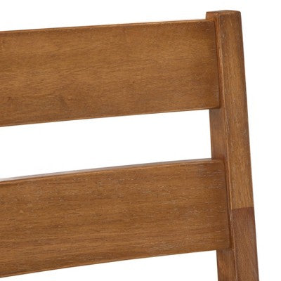 Lifestorey Set of 2 Palmer Farmhouse Ladder Back Dining Chair Off White/Antique Oak (LOCAL PICKUP ONLY)
