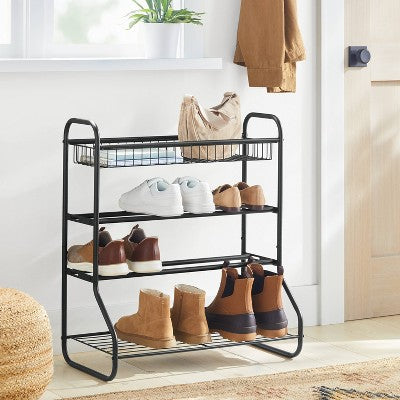 4-Tier Shoe Rack with Basket - Brightroom (LOCAL PICKUP ONLY)
