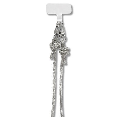 Hello Lux Crossbody Bedazzled Rope Skinny - Silver