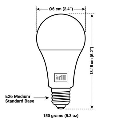 Brilli 2pk A21 100W Charge Up Energy-Boosting Dimmable LED Light Bulbs White
