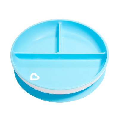 Munchkin Stay Put Divided Suction Toddler Plate - Blue