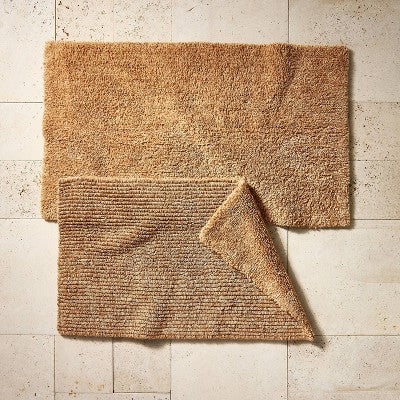 21"x34" Organic Melange Reversible Bath Rug Warm Brown - Casaluna