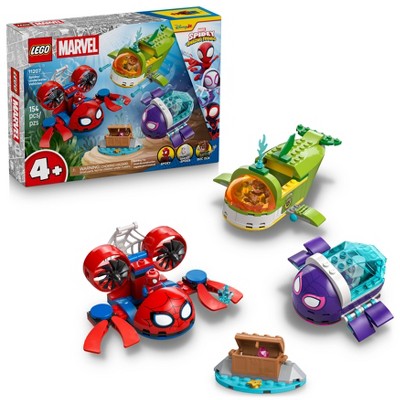 LEGO Marvel Spidey And His Amazing Friends Spidey: Underwater Vehicles Building Toy, Easter Basket Gifts for Kids, 11207