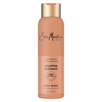 SheaMoisture Body Wash Glowing Radiance - Coconut & Hibiscus with Vitamin C & Songyi Mushroom Extracts - 18 fl oz
