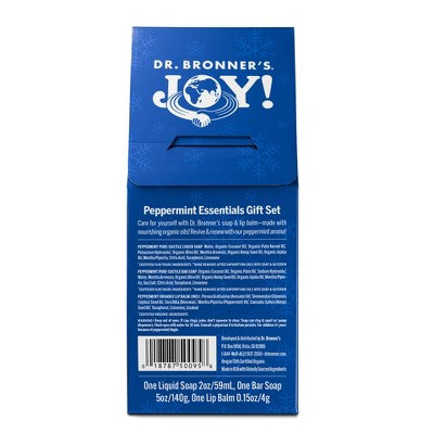 Dr. Bronner's Bar + Lip Balm Gift Set - Peppermint - 2oz