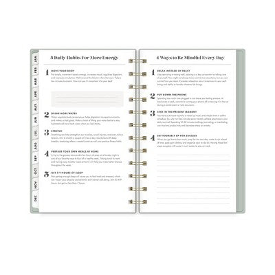 The Everygirl Planner 2025 Weekly/Monthly Planner 6.3"x4.33" Wirebound Solid Soft Sage: Adult Stationery, Calendar, Tabs