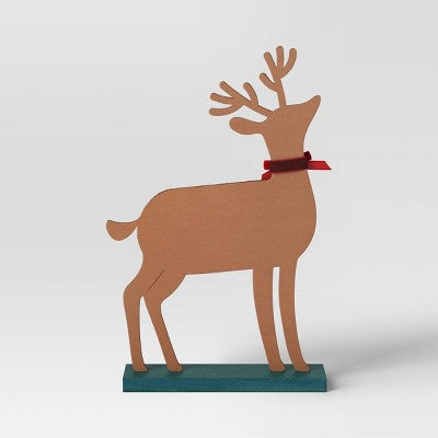Honeycomb Deer with Bow Christmas Animal Figurine - Wondershop Brown