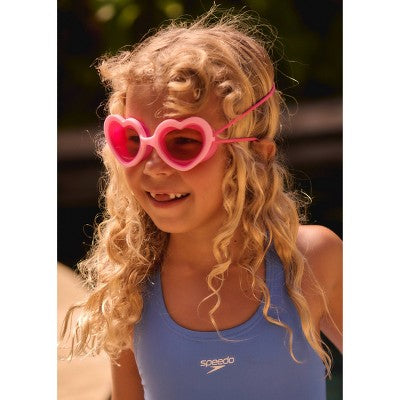 Speedo Kids' Sunny Vibes Heart Swim Goggles - Strawberry Crepe/Vermillion
