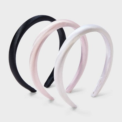 Girls' 3pk Padded Headband - art class Pink/White/Black: Fashion Accessory for All Hair Types