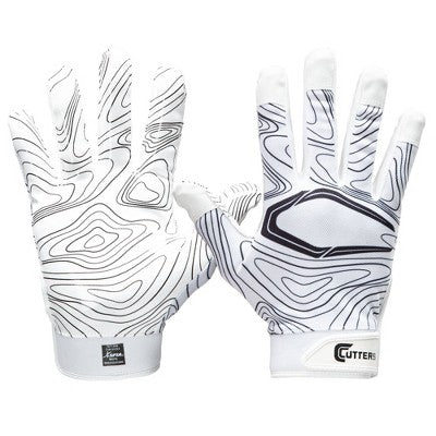 Cutters Game Day Receiver Gloves - White L/XL: Silicone, Strap Closure, Football Sports