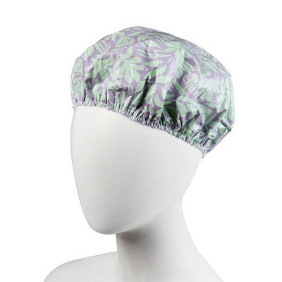 Conair Standard Size Elastic Edge Value Pack Shower Cap Set includes both solid and prints - 6pk