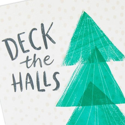 Hallmark 12ct 'Deck the Halls' Christmas Tree Boxed Holiday Greeting Card with Stickers