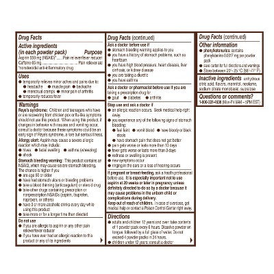 Bayer Rapid Relief Aspirin Powder - Raspberry - 20ct