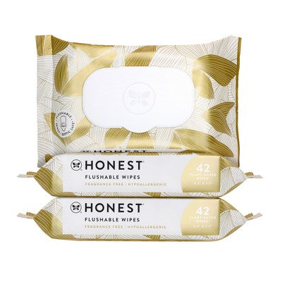 The Honest Company Flushable Wipes - Gilded Wings - 126ct: Unscented