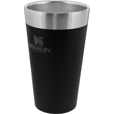 Stanley 16 oz Stay-Chill Stacking Pint Black: Stainless Steel Beer Glass, Dishwasher-Safe Drinkware for Hot & Cold Beverages