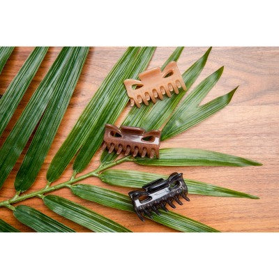 scunci No-Slip Grip Recycled Claw Clips - Neutral - All Hair - 3pk