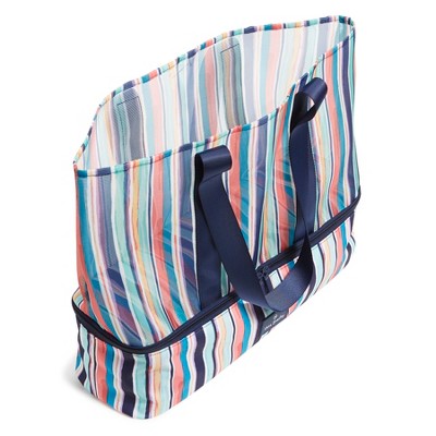 Vera Bradley Women's Outlet Mesh Dual Compartment Tote Bag Cabana Stripe