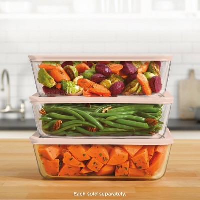 Pyrex 11c Rectangular Glass Food Storage Rosewater
