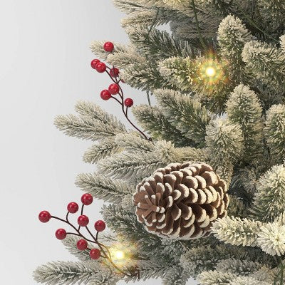 3.5' Pre-Lit Potted Flocked Balsam Artificial Christmas Tree with Berries and Pine Cones - Wondershop (LOCAL PICKUP ONLY)