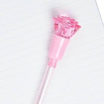 Yoobi Novelty Ballpoint Pen Light Up Pink Rose