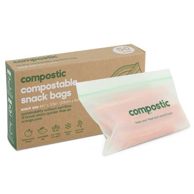 Compostic 100% Compostable Snack Bags - 50ct